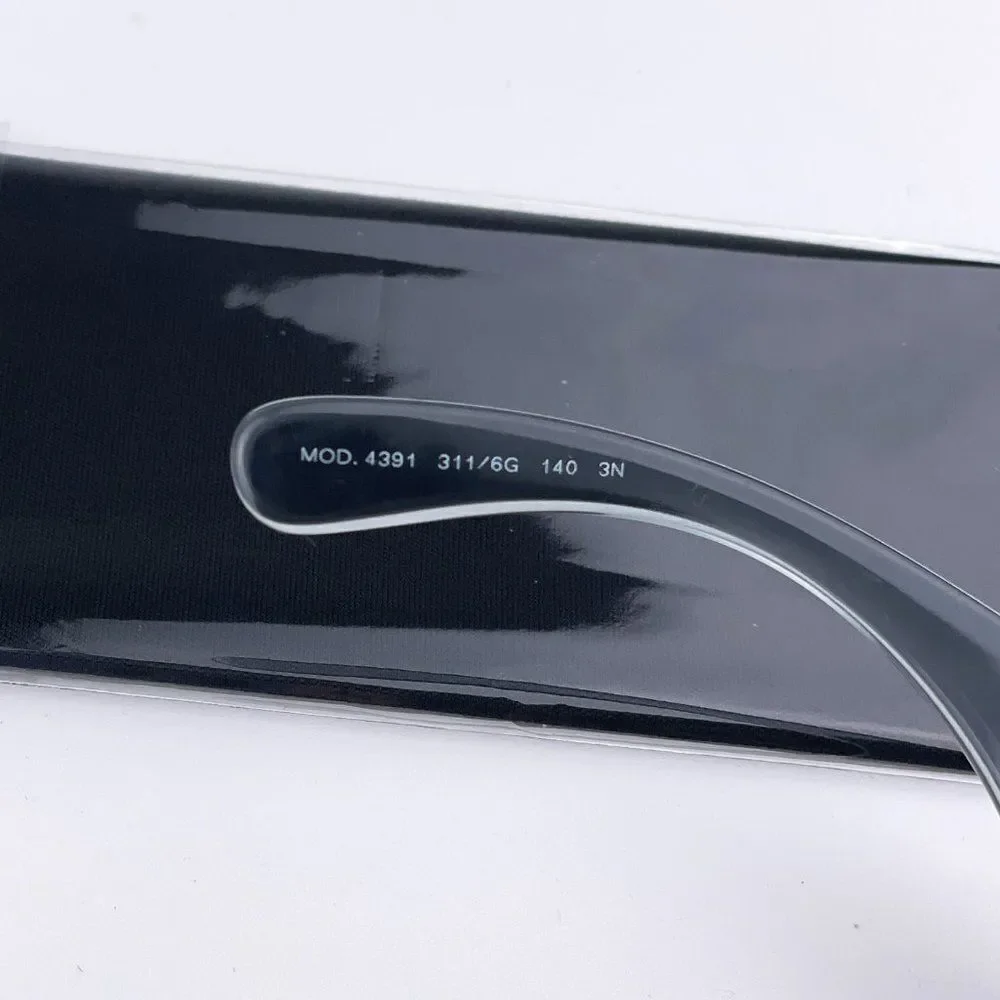 NEW Versace VE4391 311/6G Clear Gray Silver Mirrored Shield Men Sunglasses